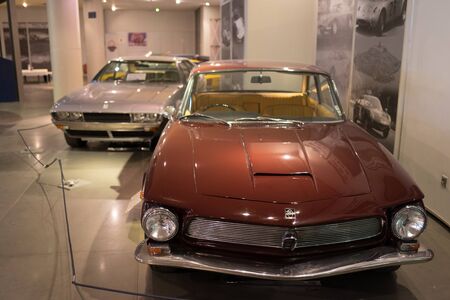 Athens, Greece - Dec 22, 2019: Interior view of the Hellenic Motor Museum in Athens city. Collection of old time classic cars from around the worldのeditorial素材