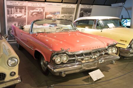 Athens, Greece - Dec 22, 2019: Interior view of the Hellenic Motor Museum in Athens city. Collection of old time classic cars from around the worldのeditorial素材