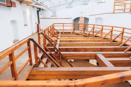 Brasov, Romania - Nov 10, 2019: The wooden structure of the White Tower in Brasov, Romania.のeditorial素材