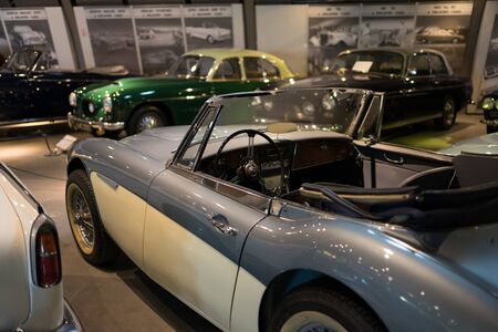 Athens, Greece - Dec 22, 2019: Interior view of the Hellenic Motor Museum in Athens city. Collection of old time classic cars from around the worldのeditorial素材
