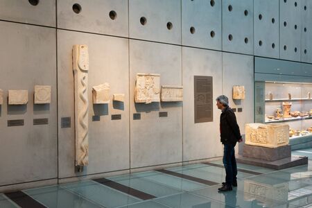 Athens, Greece - Dec 22, 2019: Exhibition in The Acropolis Museum in Athens, Greece, Europeのeditorial素材