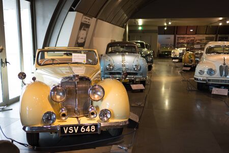 Athens, Greece - Dec 22, 2019: Interior view of the Hellenic Motor Museum in Athens city. Collection of old time classic cars from around the worldのeditorial素材