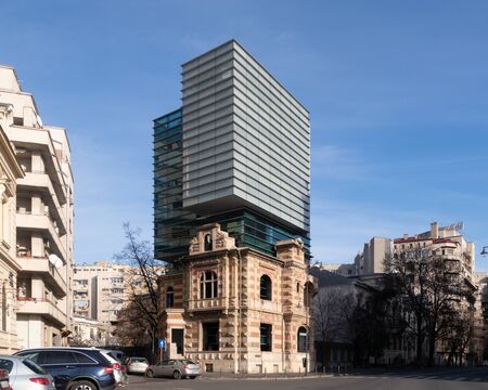 Bucharest, Romania - Dec 15, 2019: the ACMS Building, headquarters of the Union of Architects in Bucharest, Romaniaのeditorial素材