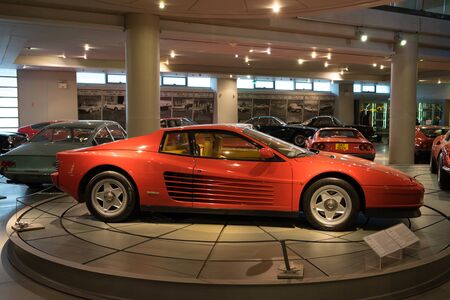 Athens, Greece - Dec 22, 2019: Interior view of the Hellenic Motor Museum in Athens city. Collection of old time classic cars from around the worldのeditorial素材