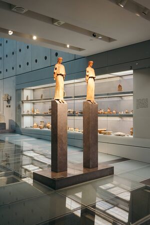 Athens, Greece - Dec 22, 2019: Exhibition in The Acropolis Museum in Athens, Greece, Europeのeditorial素材
