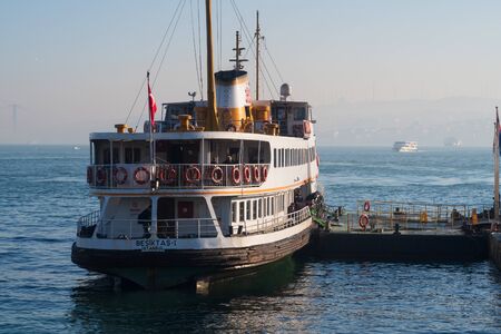 Istanbul, Turkey - Jan 10, 2020: Turkey Istanbul Ferry boats on the Bosporusの写真素材