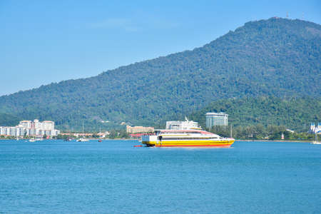 Langkawi Island, Kedah, Malaysia : Beautiful landscape view of nature with blue sea and sky.のeditorial素材