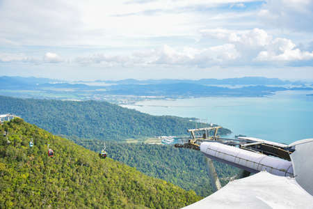 Langkawi, Kedah, Malaysia : 27th December 2020 - View of cable car just arrived at station with...