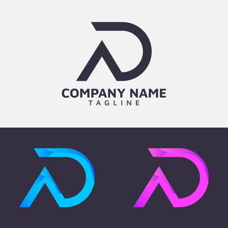 Modern AD logo Design. Gradient  logo Templateのイラスト素材