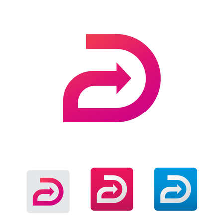 Modern logo Design Template. Abstract D Arrow logo templateのイラスト素材