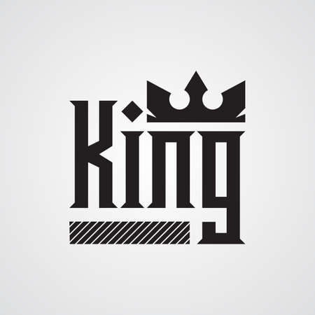 Modern Design Template. King logo vector template for t-shirt | Luxury logo design | Royalty logo designのイラスト素材