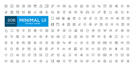 Mega set of ui ux icons, user interface icon set collectionのイラスト素材