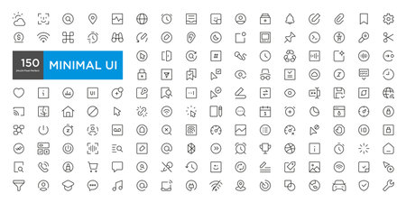 Mega set of ui ux icons, user interface icon set collectionのイラスト素材