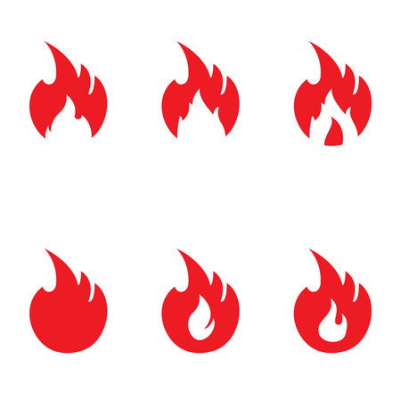 Set of Fire Vector template, firewood logo vector illustrationのイラスト素材