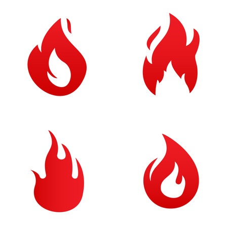 Set of Fire Vector template, firewood logo vector illustrationのイラスト素材
