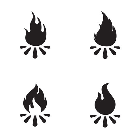Set of Fire Vector template, firewood logo vector illustrationのイラスト素材