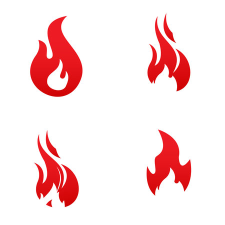 Set of Fire Vector template, firewood logo vector illustrationのイラスト素材