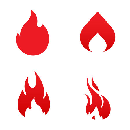 Set of Fire Vector template, firewood logo vector illustrationのイラスト素材