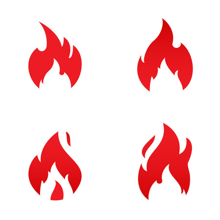 Set of Fire Vector template, firewood logo vector illustrationのイラスト素材