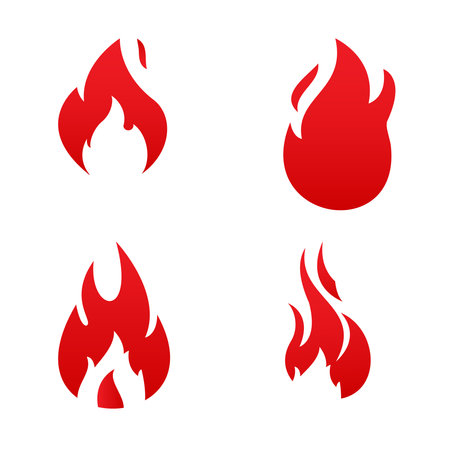 Set of Fire Vector template, firewood logo vector illustrationのイラスト素材