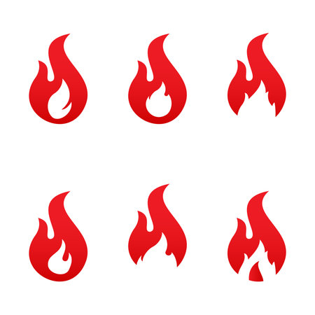 Set of Fire Vector template, firewood logo vector illustrationのイラスト素材