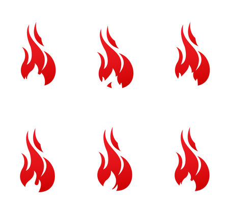 Set of Fire Vector template, firewood logo vector illustrationのイラスト素材