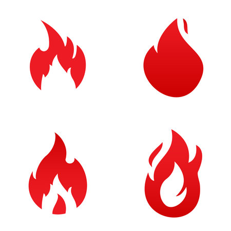 Set of Fire Vector template, firewood logo vector illustrationのイラスト素材