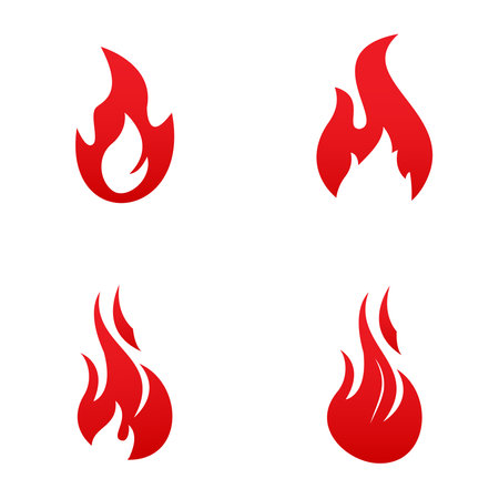 Set of Fire Vector template, firewood logo vector illustrationのイラスト素材