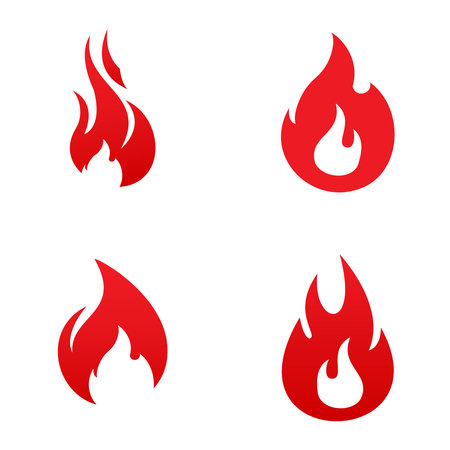 Set of Fire Vector template, firewood logo vector illustrationのイラスト素材
