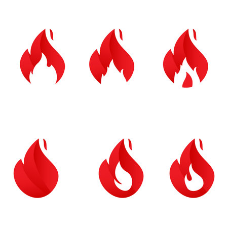 Set of Fire Vector template, firewood logo vector illustrationのイラスト素材