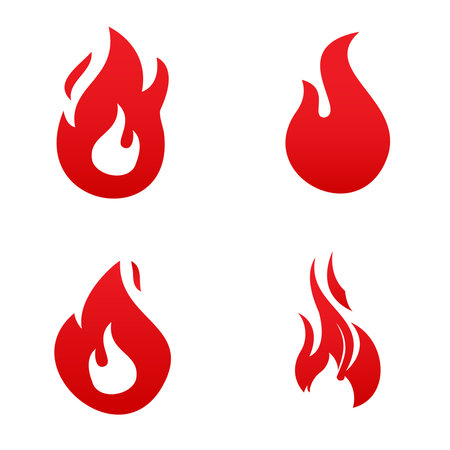 Set of Fire Vector template, firewood logo vector illustrationのイラスト素材