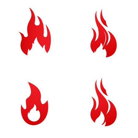 Set of Fire Vector template, firewood logo vector illustrationのイラスト素材