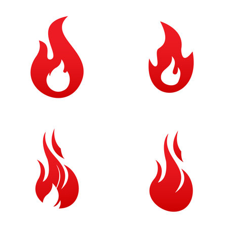 Set of Fire Vector template, firewood logo vector illustrationのイラスト素材