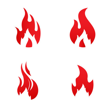 Set of Fire Vector template, firewood logo vector illustrationのイラスト素材