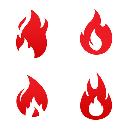 Set of Fire Vector template, firewood logo vector illustrationのイラスト素材
