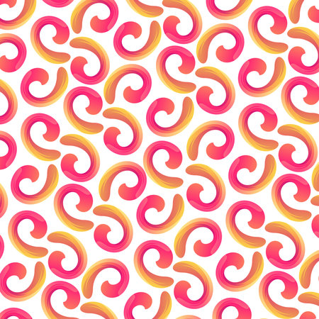 Memphis Style Abstract Colorful Geometry Seamless Pattern with Gradientsのイラスト素材