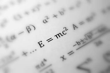 Einstein formula of relativity, math, number equationの写真素材