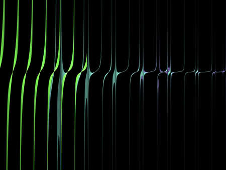 Green abstract digital fractal art on the black background