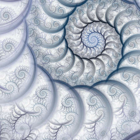 Abstract digital fractal spiral art on the white background
