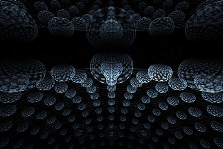 Horizontal abstract fractal on the black background