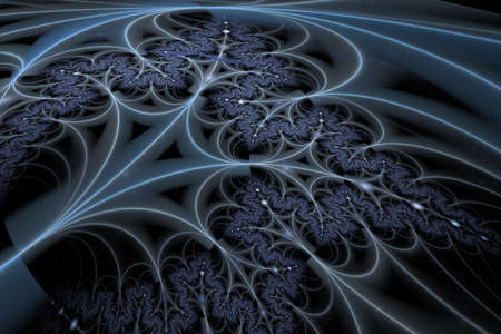 Horizontal abstract fractal on the black backgroundの写真素材