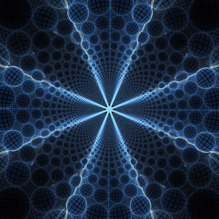 Square abstract fractal on the black background