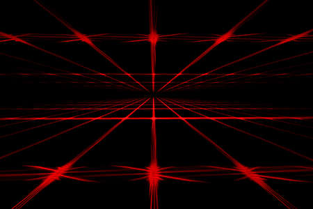 Red line abstract digital fractal art on the black backgroundの写真素材