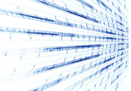 Abstract digital fractal blue art on the white background  perspective