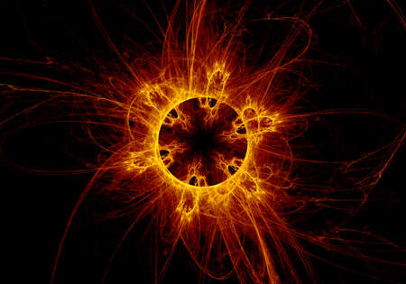 The eye of God  Solar Eclipse on black background