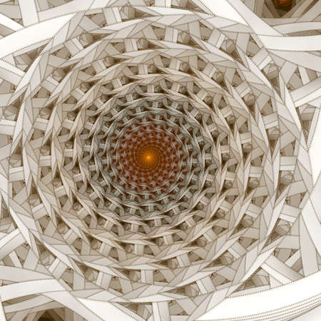 Abstract digital fractal spiral art on the white backgroundの写真素材