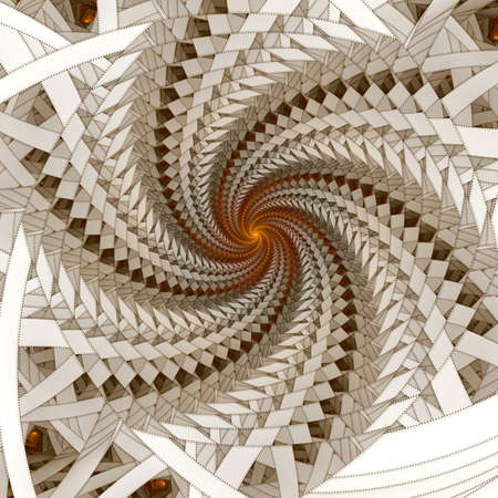 Abstract digital fractal spiral art on the white backgroundの写真素材