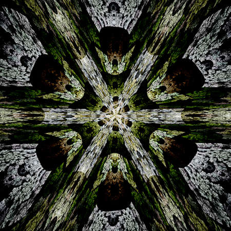 Abstract fractal image resembling a puffed colorful star flower の写真素材