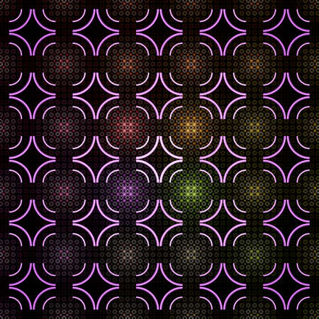 Seamless geometric circle pattern, colorful fractal texture