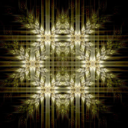 Yellow flower pattern modern fractal art designの写真素材